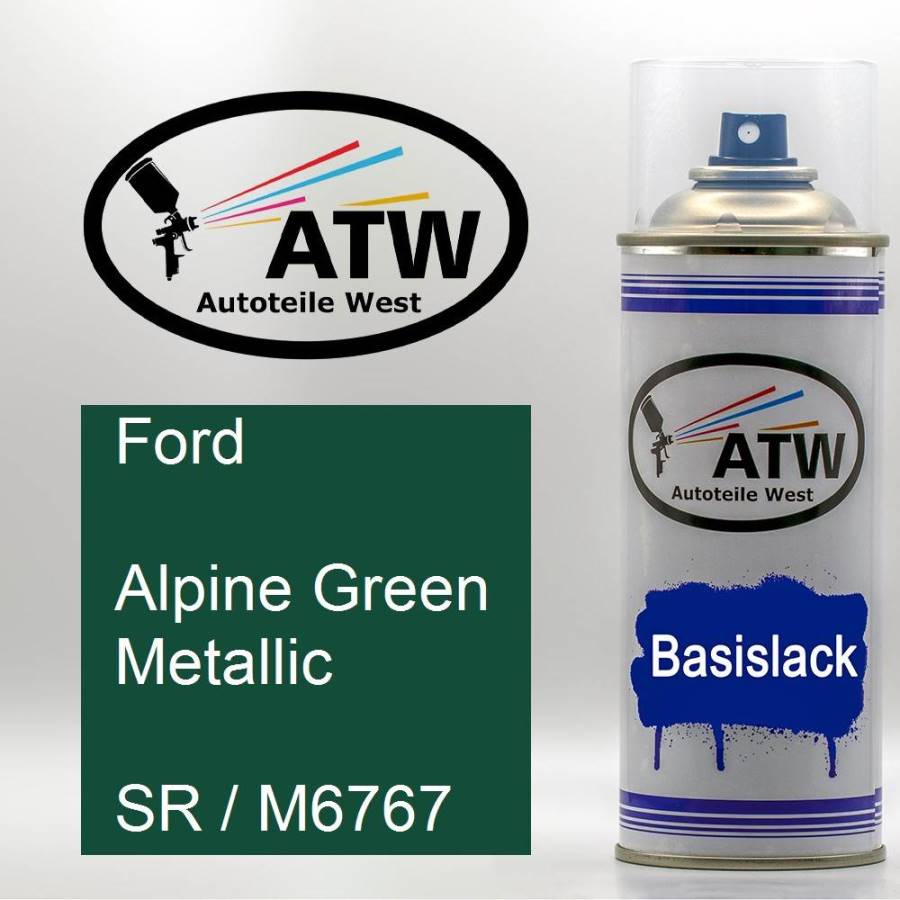 Ford, Alpine Green Metallic, SR / M6767: 400ml Sprühdose, von ATW Autoteile West.